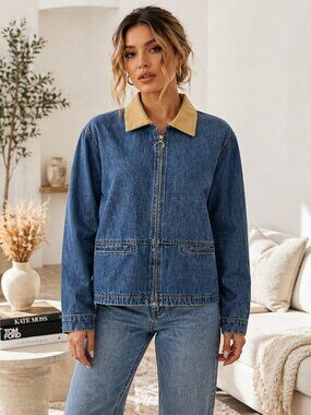 Vintage 90s Don't Mess Texas Denim Folk Art Jacket L